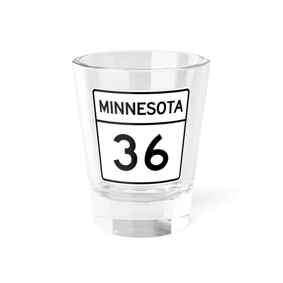 MN-36 1948 (Minnesota) (Road Sign) Shot Glass 1.5oz 1.5oz - Go Mug Yourself