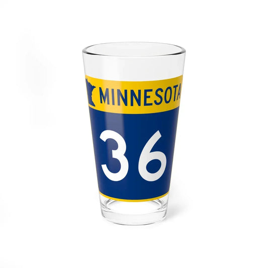 MN-36 (Minnesota) (Road Sign) Pint Glass 16oz 16oz - Go Mug Yourself