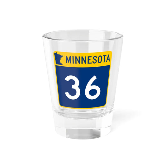 MN-36 (Minnesota) (Road Sign) Shot Glass 1.5oz 1.5oz - Go Mug Yourself