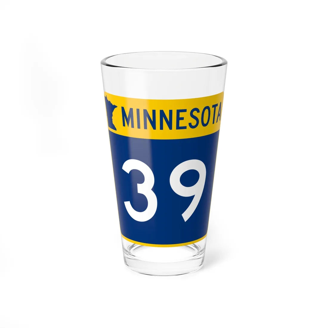 MN-39 (Minnesota) (Road Sign) Pint Glass 16oz 16oz - Go Mug Yourself