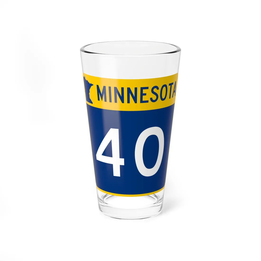 MN-40 (Minnesota) (Road Sign) Pint Glass 16oz 16oz - Go Mug Yourself