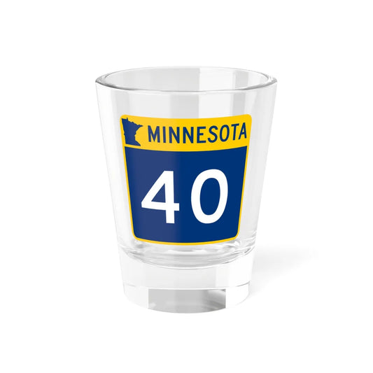 MN-40 (Minnesota) (Road Sign) Shot Glass 1.5oz 1.5oz - Go Mug Yourself