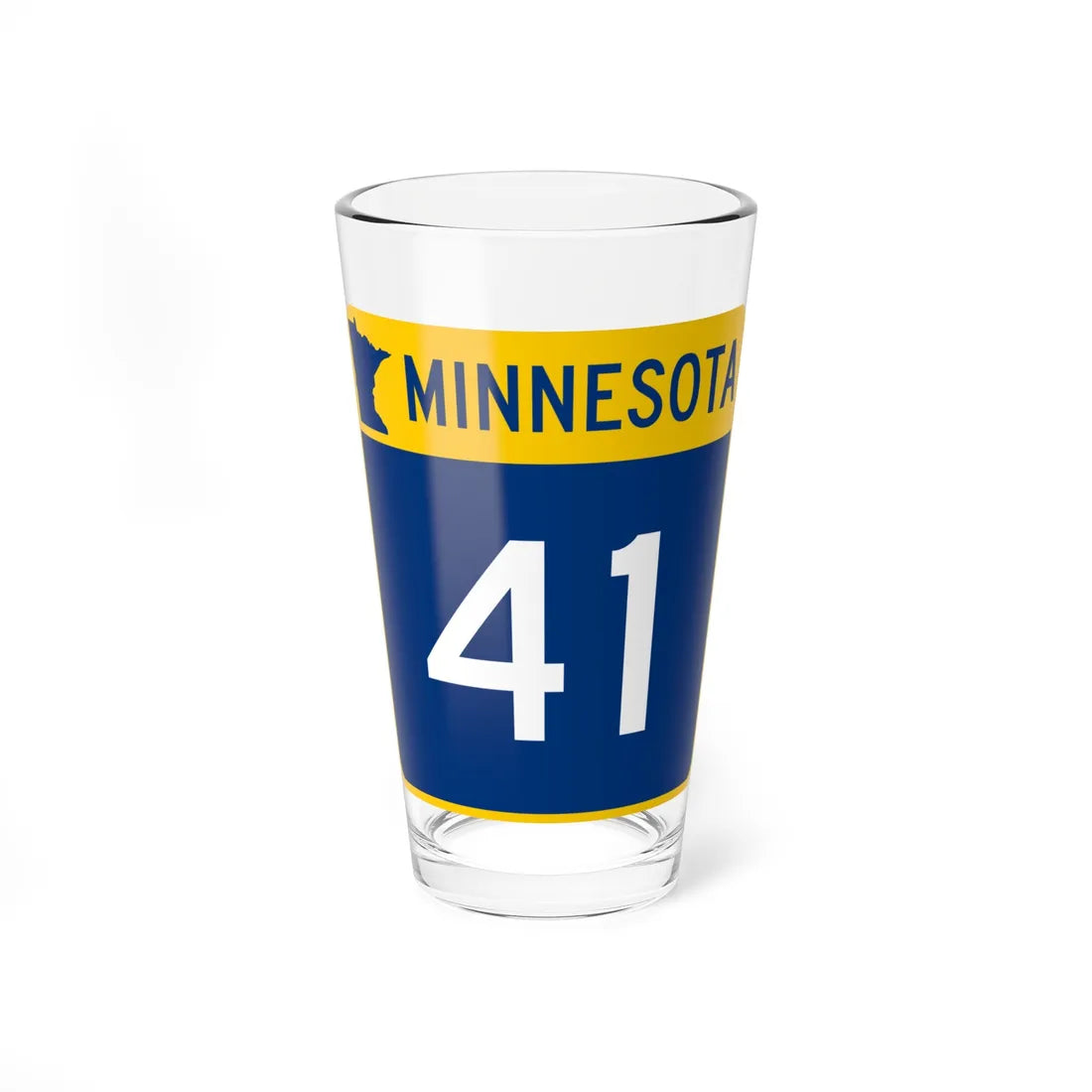 MN-41 (Minnesota) (Road Sign) Pint Glass 16oz 16oz - Go Mug Yourself
