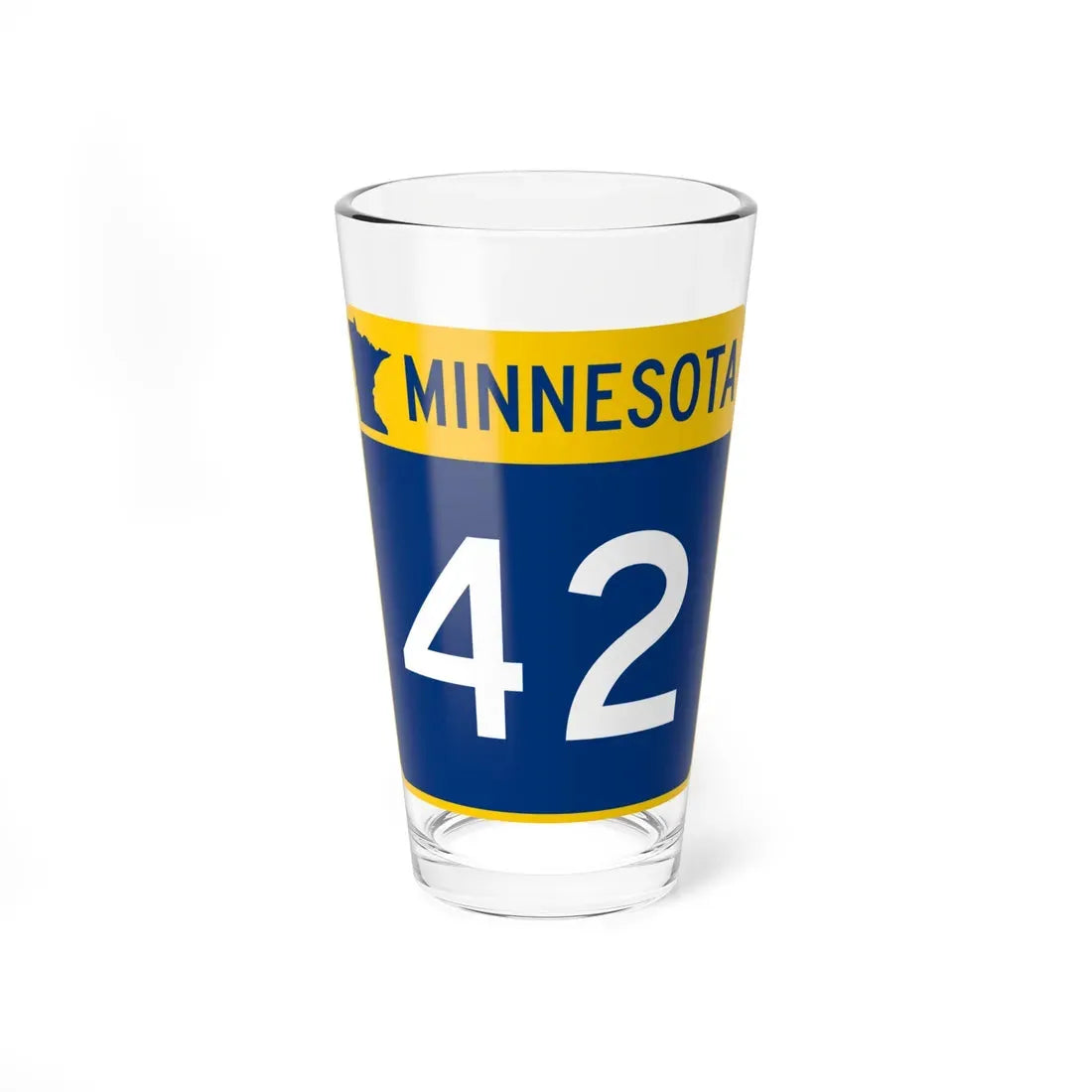 MN-42 (Minnesota) (Road Sign) Pint Glass 16oz 16oz - Go Mug Yourself