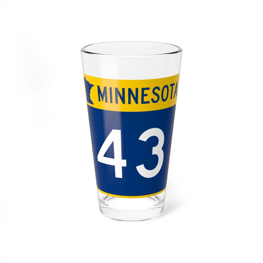 MN-43 (Minnesota) (Road Sign) Pint Glss 16oz 16oz - Go Mug Yourself