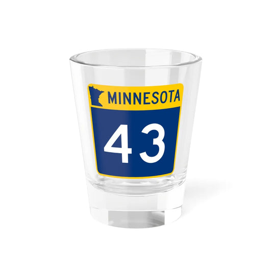 MN-43 (Minnesota) (Road Sign) Shot Glass 1.5oz 1.5oz - Go Mug Yourself