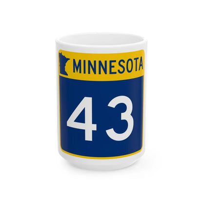 MN-43 (Minnesota) (Road Sign) White Coffee Mug 15oz - Go Mug Yourself