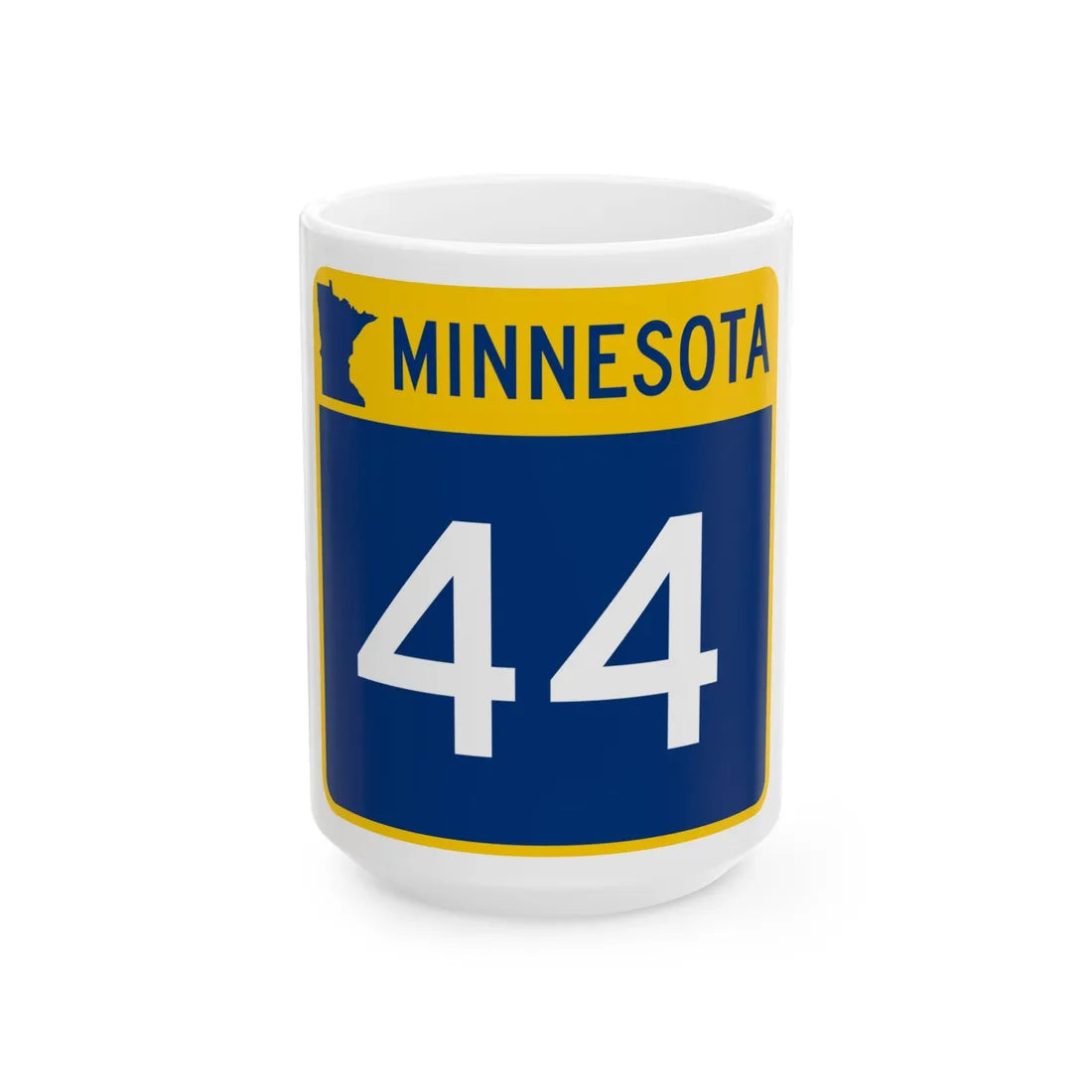 MN-44 (Minnesota) (Road Sign) White Coffee Mug 15oz - Go Mug Yourself