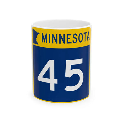 MN-45 (Minnesota) (Road Sign) White Coffee Mug 11oz - Go Mug Yourself