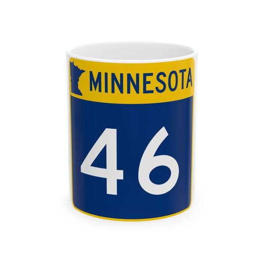 MN-46 (Minnesota) (Road Sign) White Coffee Mug 11oz - Go Mug Yourself