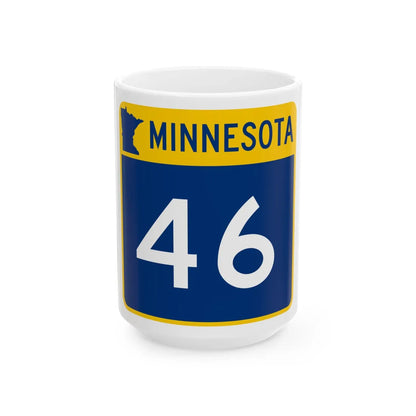 MN-46 (Minnesota) (Road Sign) White Coffee Mug 15oz - Go Mug Yourself