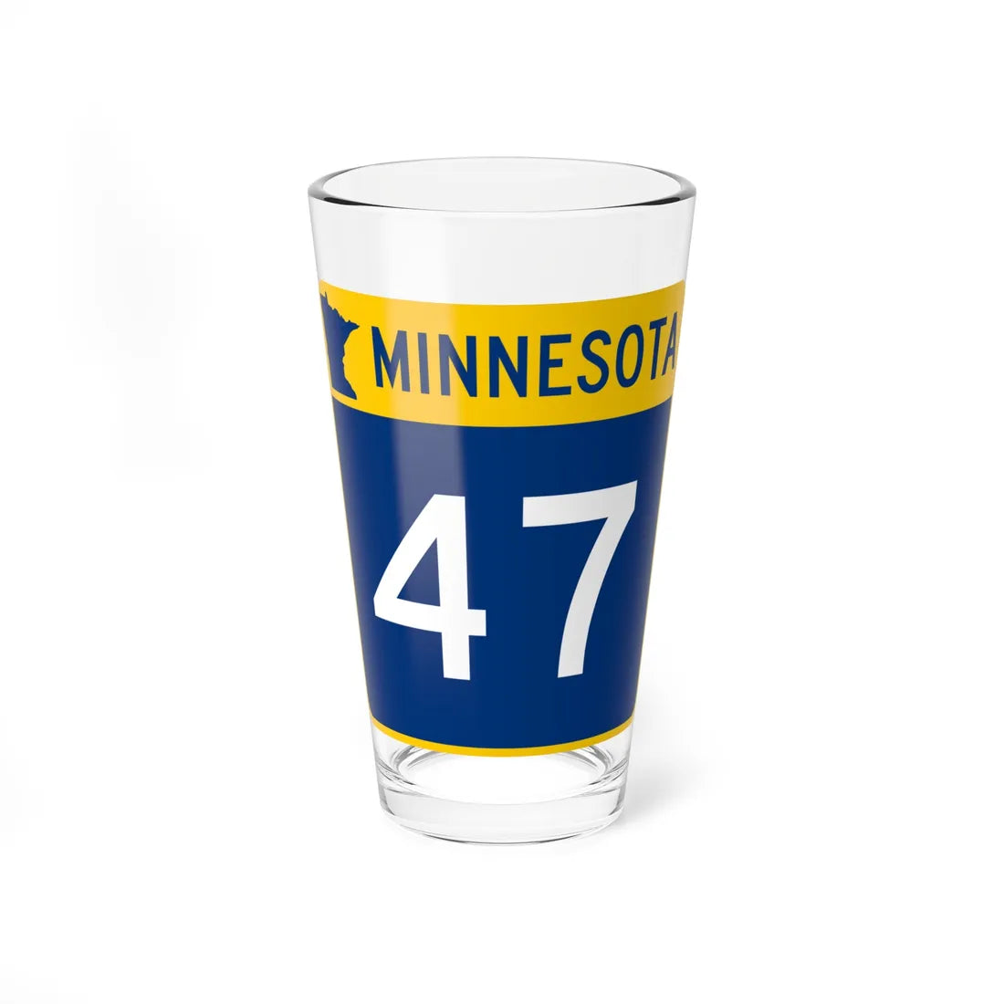MN-47 (Minnesota) (Road Sign) Pint Glass 16oz 16oz - Go Mug Yourself