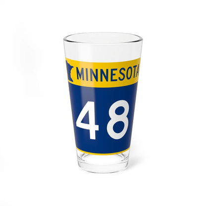 MN-48 (Minnesota) (Road Sign) Pint Glass 16oz 16oz - Go Mug Yourself