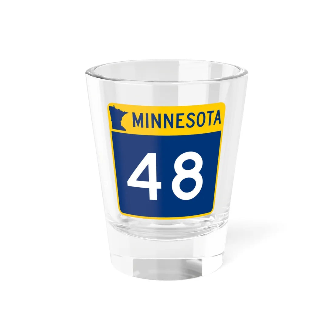 MN-48 (Minnesota) (Road Sign) Shot Glass 1.5oz 1.5oz - Go Mug Yourself