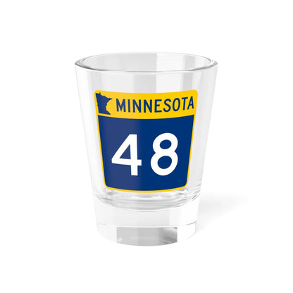 MN-48 (Minnesota) (Road Sign) Shot Glass 1.5oz 1.5oz - Go Mug Yourself