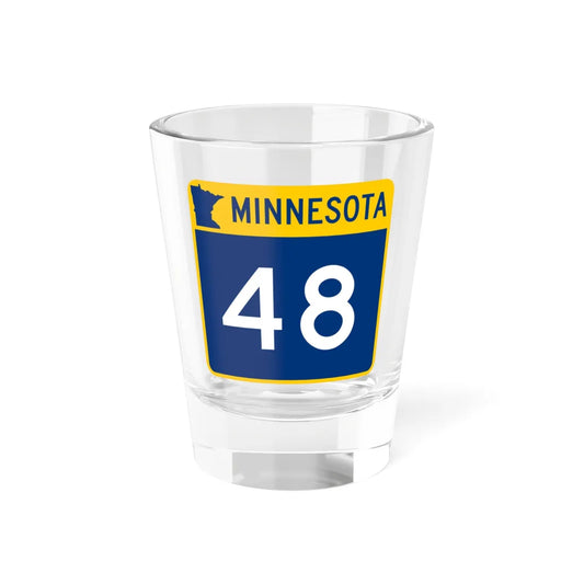 MN-48 (Minnesota) (Road Sign) Shot Glass 1.5oz 1.5oz - Go Mug Yourself