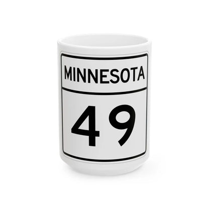 MN-49 1948 (Minnesota) (Road Sign) White Coffee Mug 15oz - Go Mug Yourself