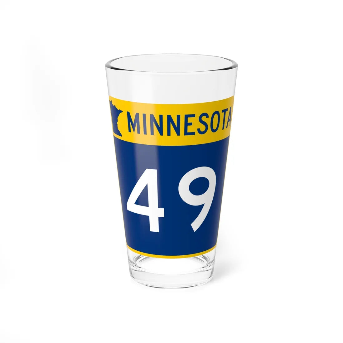 MN-49 (Minnesota) (Road Sign) Pint Glass 16oz 16oz - Go Mug Yourself