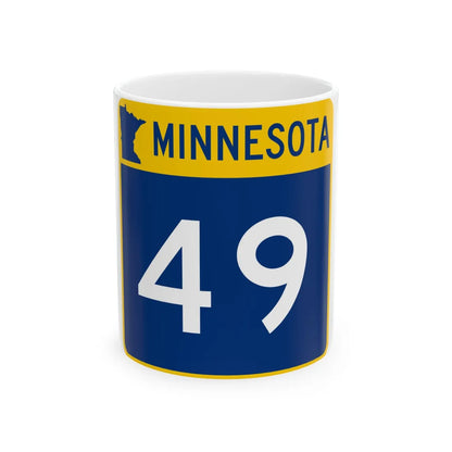 MN-49 (Minnesota) (Road Sign) White Coffee Mug 11oz - Go Mug Yourself