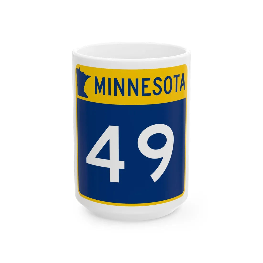 MN-49 (Minnesota) (Road Sign) White Coffee Mug 15oz - Go Mug Yourself