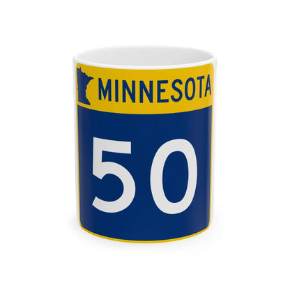 MN-50 (Minnesota) (Road Sign) White Coffee Mug 11oz - Go Mug Yourself