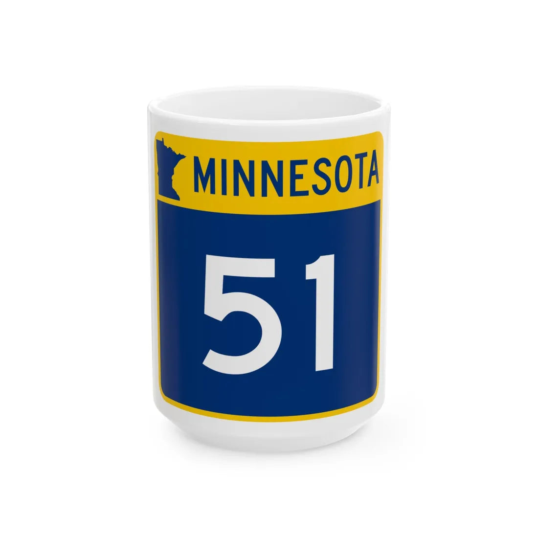 MN-51 (Minnesota) (Road Sign) White Coffee Mug 15oz - Go Mug Yourself