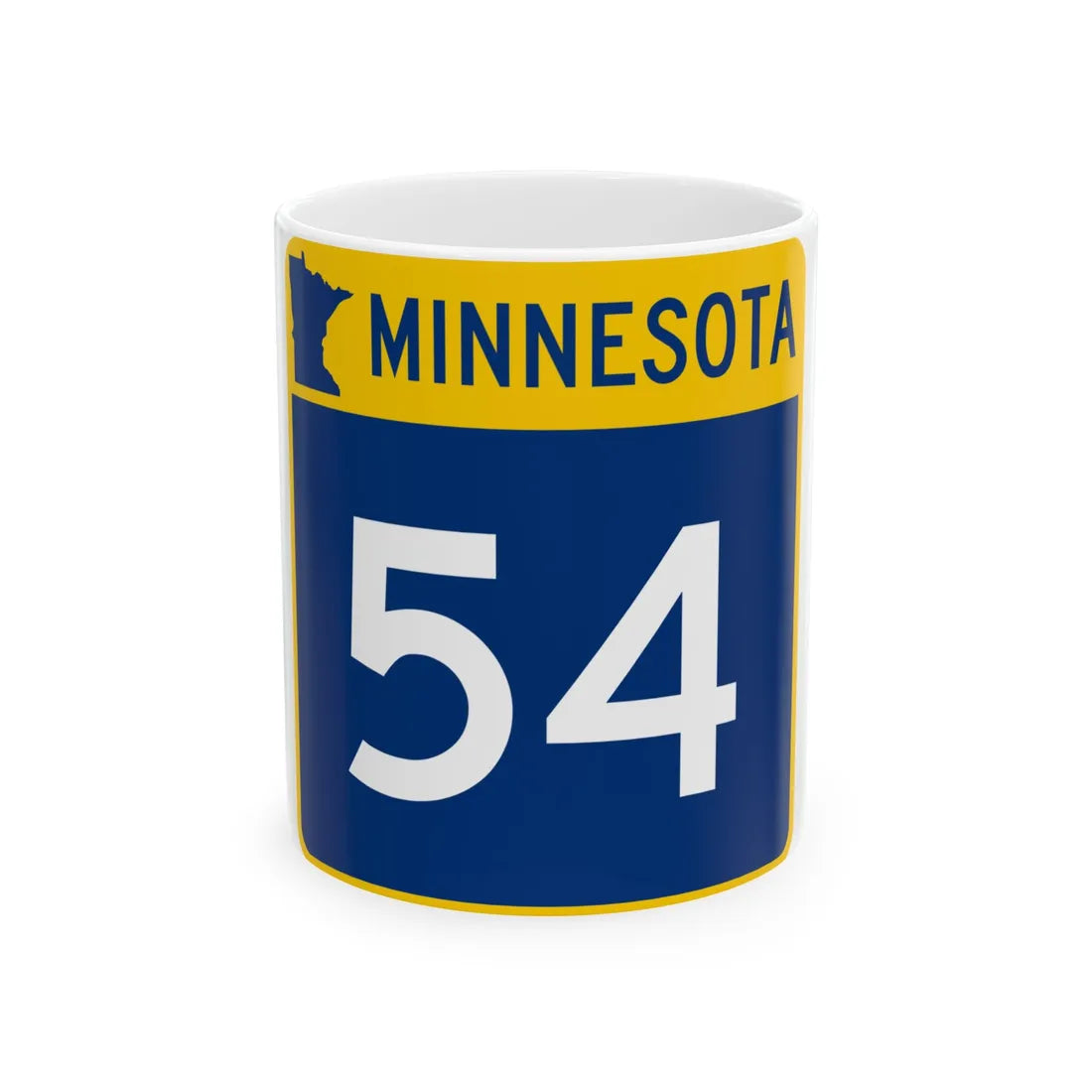 MN-54 (Minnesota) (Road Sign) White Coffee Mug 11oz - Go Mug Yourself