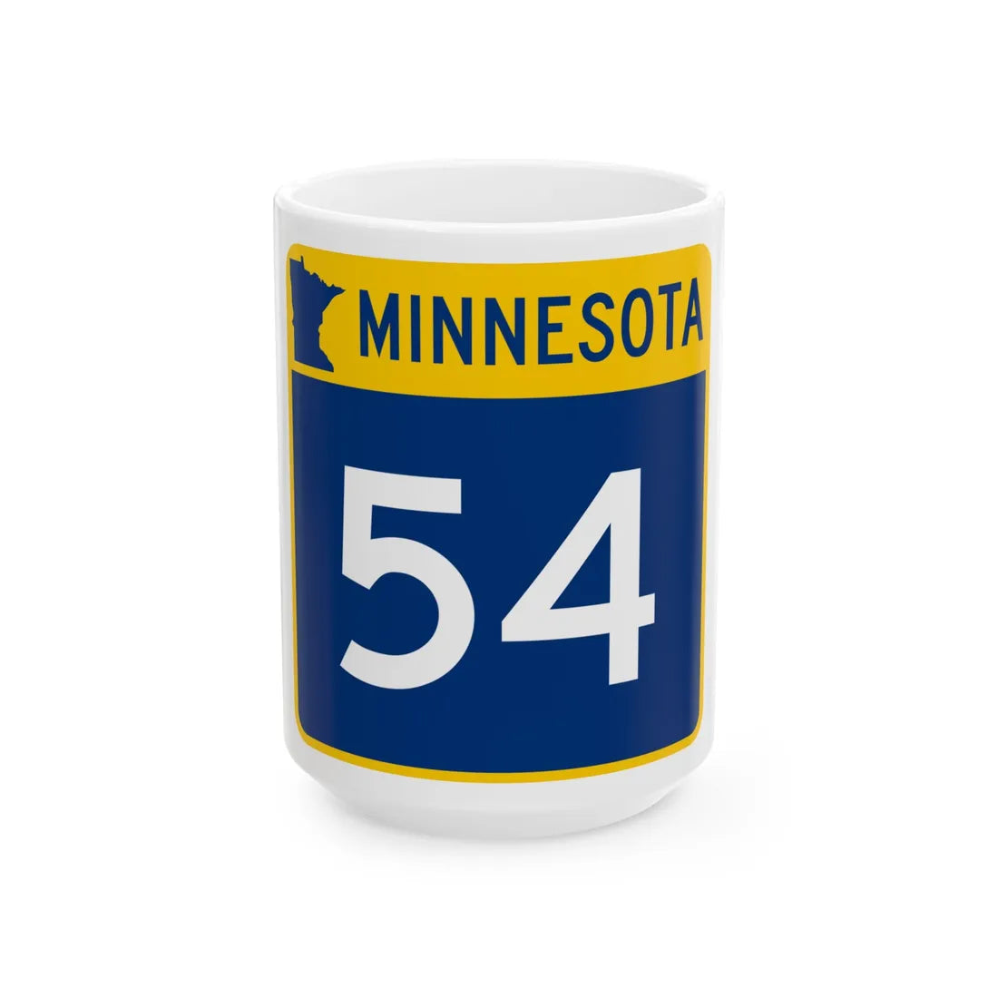 MN-54 (Minnesota) (Road Sign) White Coffee Mug 15oz - Go Mug Yourself