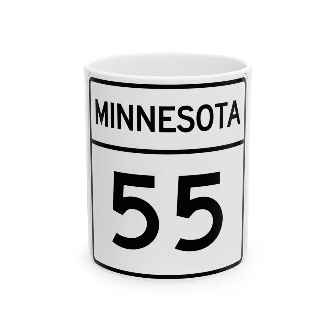 MN-55 1948 (Minnesota) (Road Sign) White Coffee Mug 11oz - Go Mug Yourself