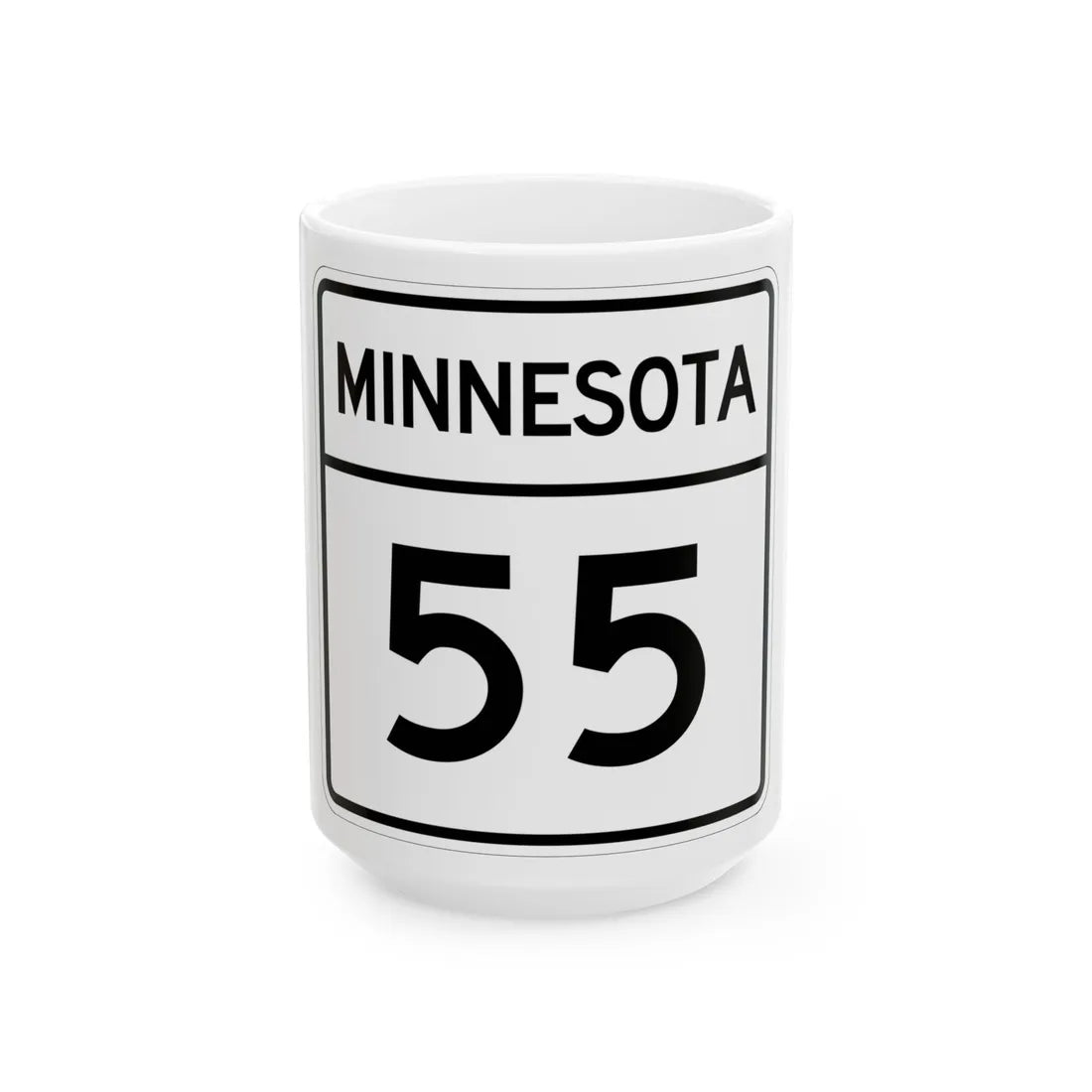 MN-55 1948 (Minnesota) (Road Sign) White Coffee Mug 15oz - Go Mug Yourself