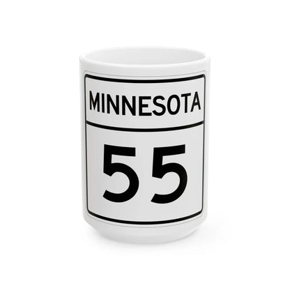MN-55 1948 (Minnesota) (Road Sign) White Coffee Mug 15oz - Go Mug Yourself