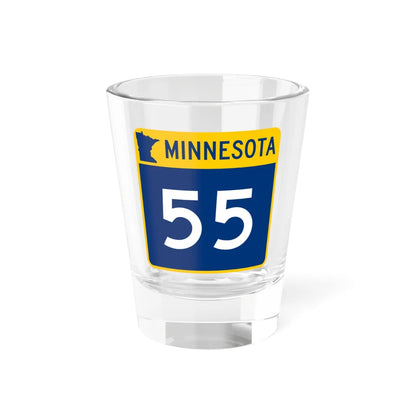 MN-55 (Minnesota) (Road Sign) Shot Glass 1.5oz 1.5oz - Go Mug Yourself