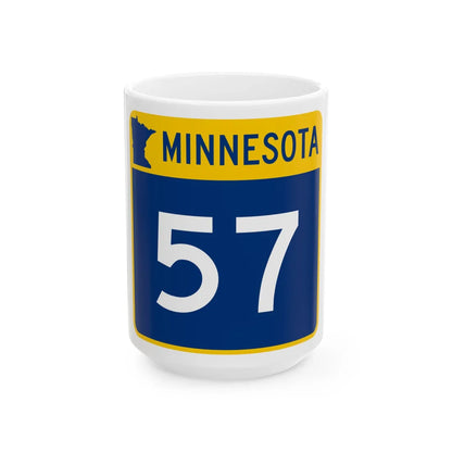 MN-57 (Minnesota) (Road Sign) White Coffee Mug 15oz - Go Mug Yourself