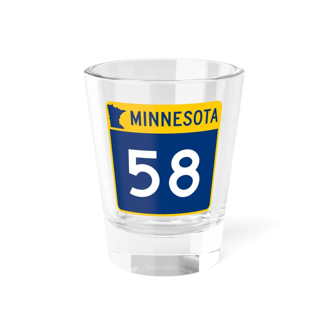 MN-58 (Minnesota) (Road Sign) Shot Glass 1.5oz 1.5oz - Go Mug Yourself
