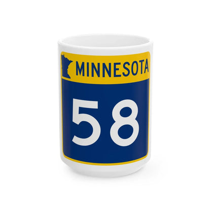 MN-58 (Minnesota) (Road Sign) White Coffee Mug 15oz - Go Mug Yourself