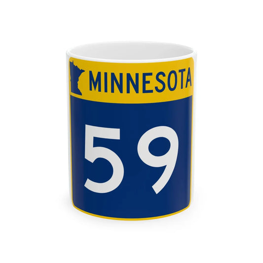 MN-59 (Minnesota) (Road Sign) White Coffee Mug 11oz - Go Mug Yourself