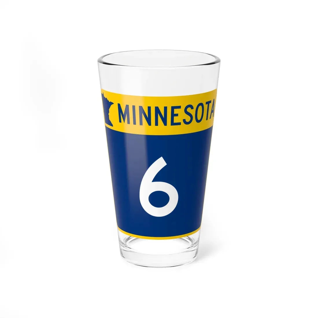 MN-6 (Minnesota) (Road Sign) Pint Glass 16oz 16oz - Go Mug Yourself