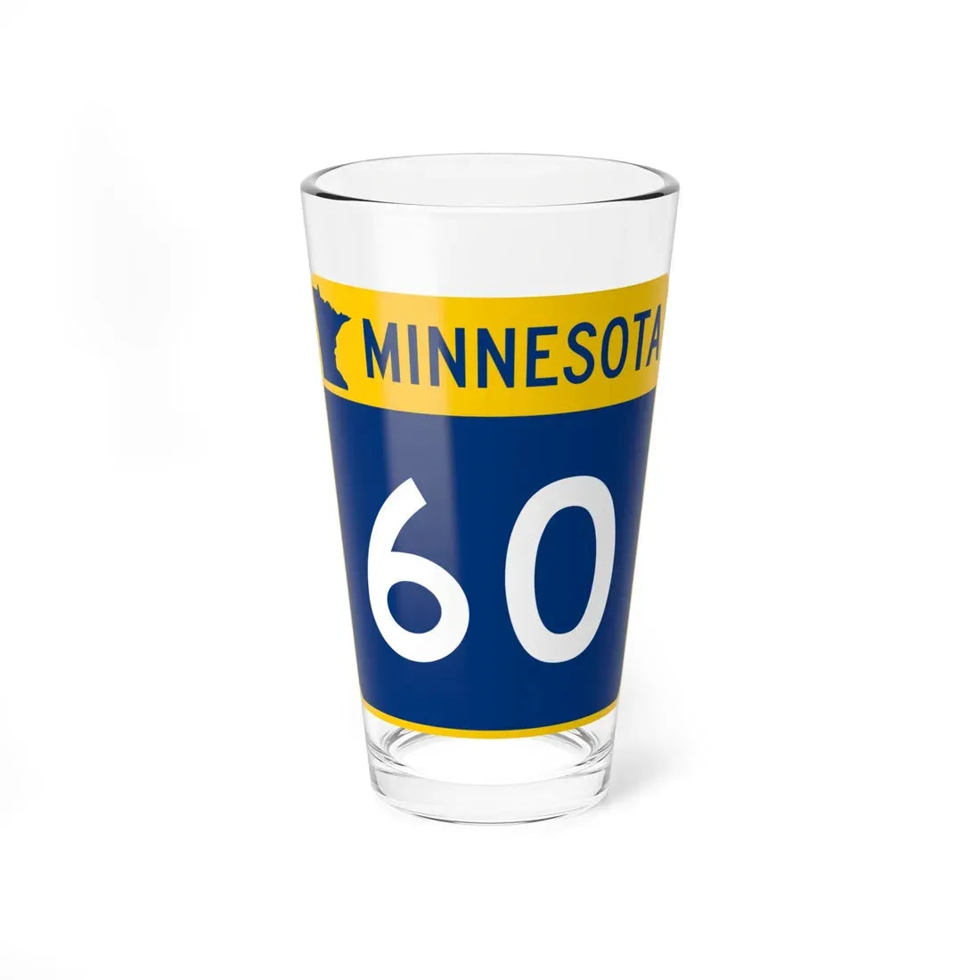 MN-60 (Minnesota) (Road Sign) Pint Glass 16oz 16oz - Go Mug Yourself