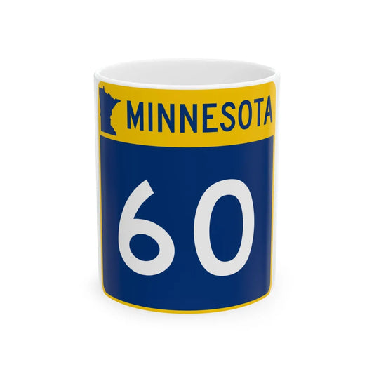 MN-60 (Minnesota) (Road Sign) White Coffee Mug 11oz - Go Mug Yourself