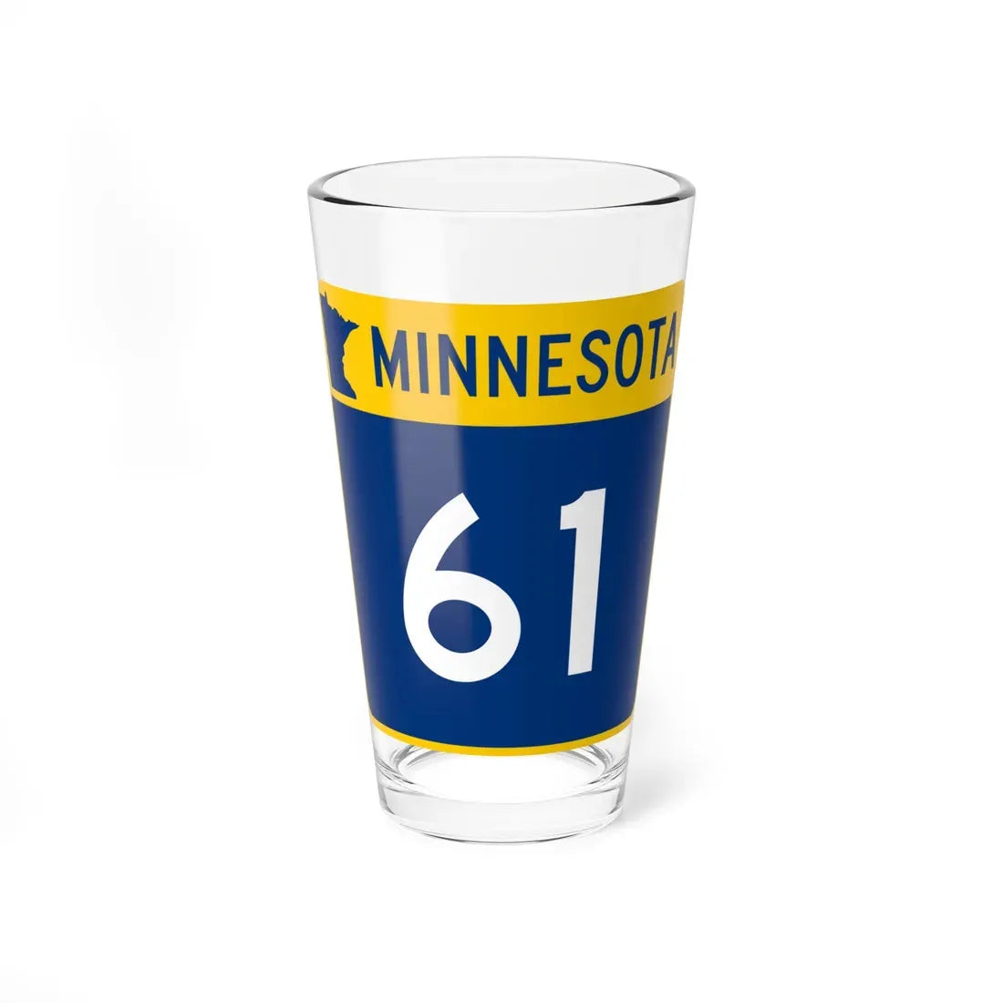 MN-61 (Minnesota) (Road Sign) Pint Glass 16oz 16oz - Go Mug Yourself