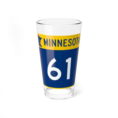 MN-61 (Minnesota) (Road Sign) Pint Glass 16oz 16oz - Go Mug Yourself