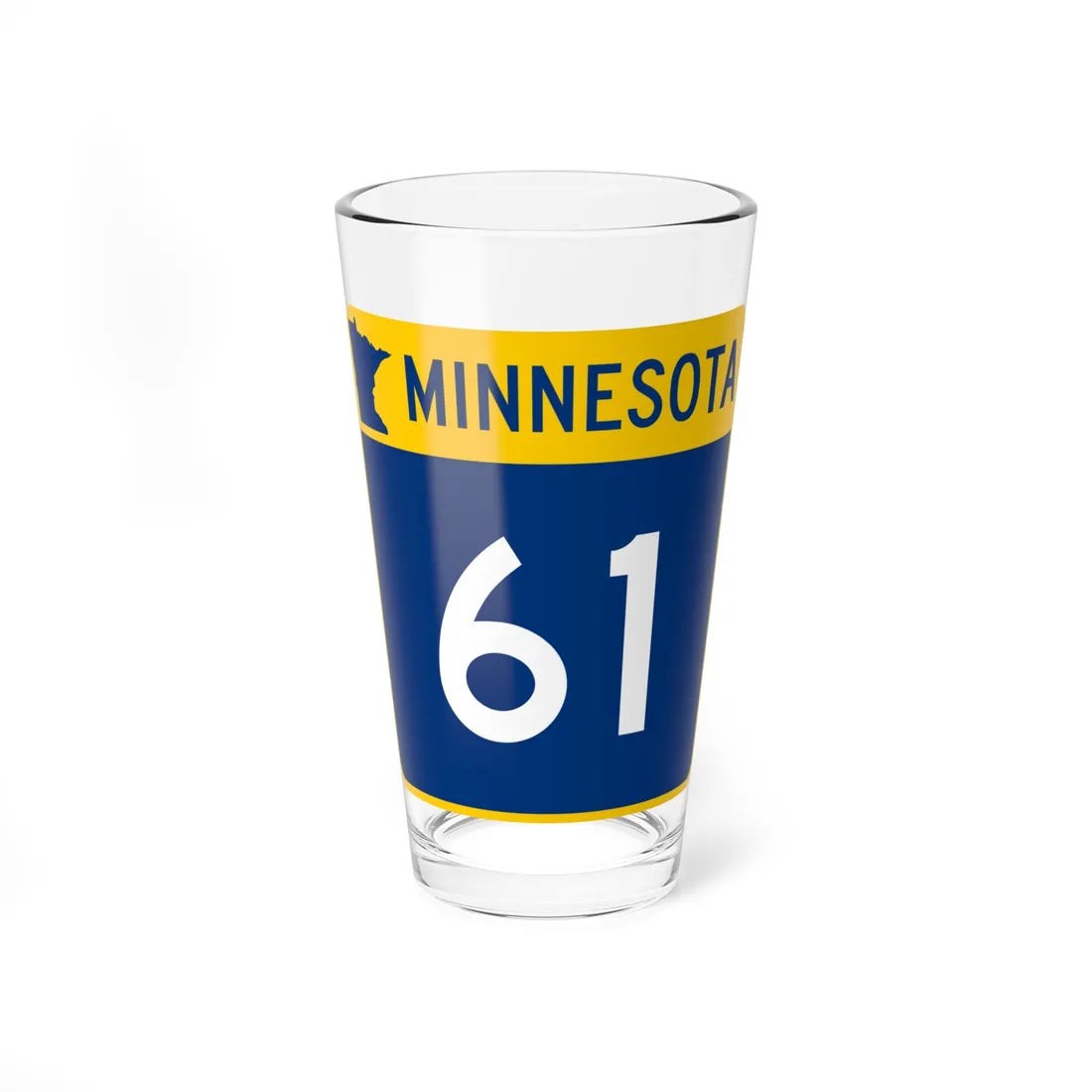 MN-61 (Minnesota) (Road Sign) Pint Glss 16oz 16oz - Go Mug Yourself