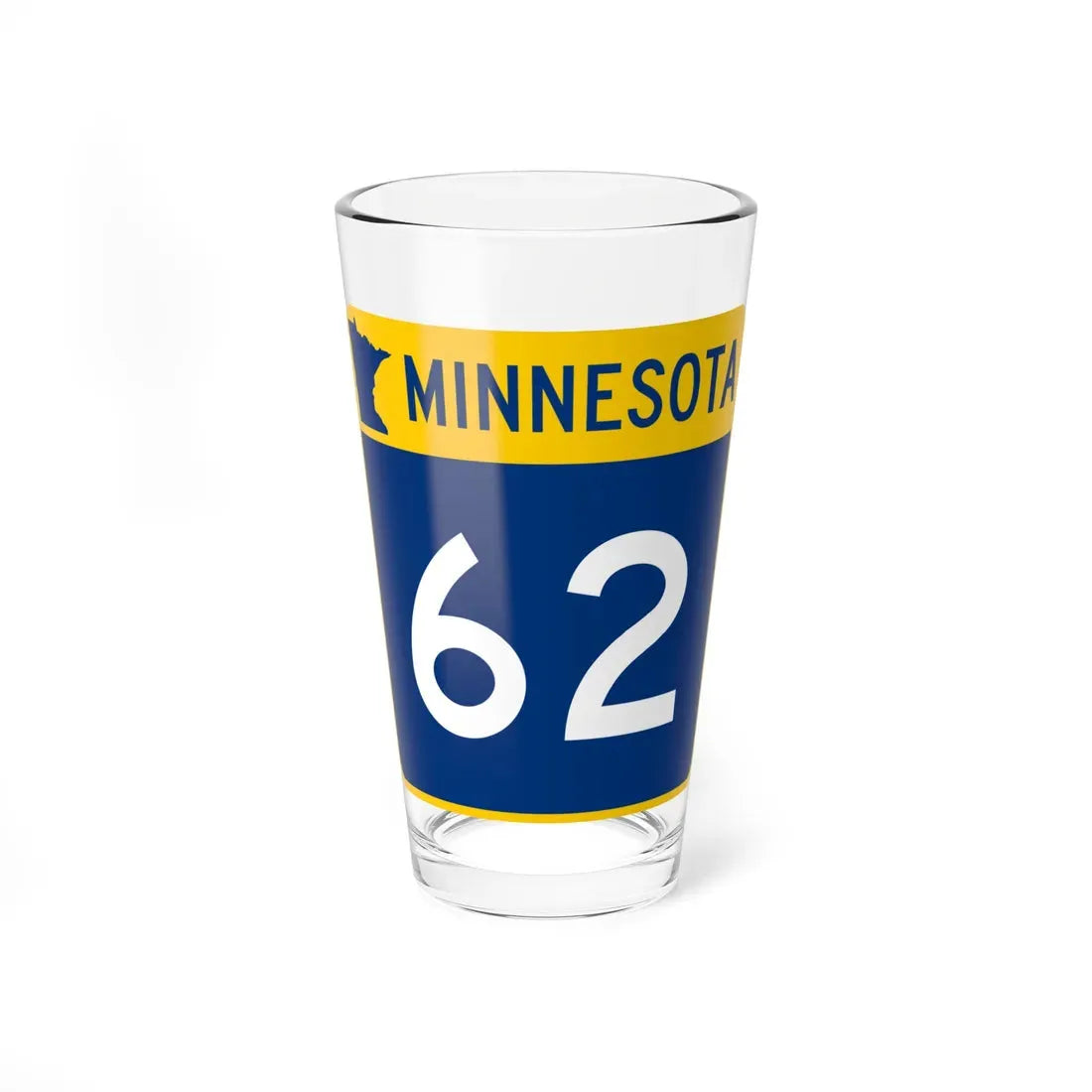 MN-62 (Minnesota) (Road Sign) Pint Glass 16oz 16oz - Go Mug Yourself