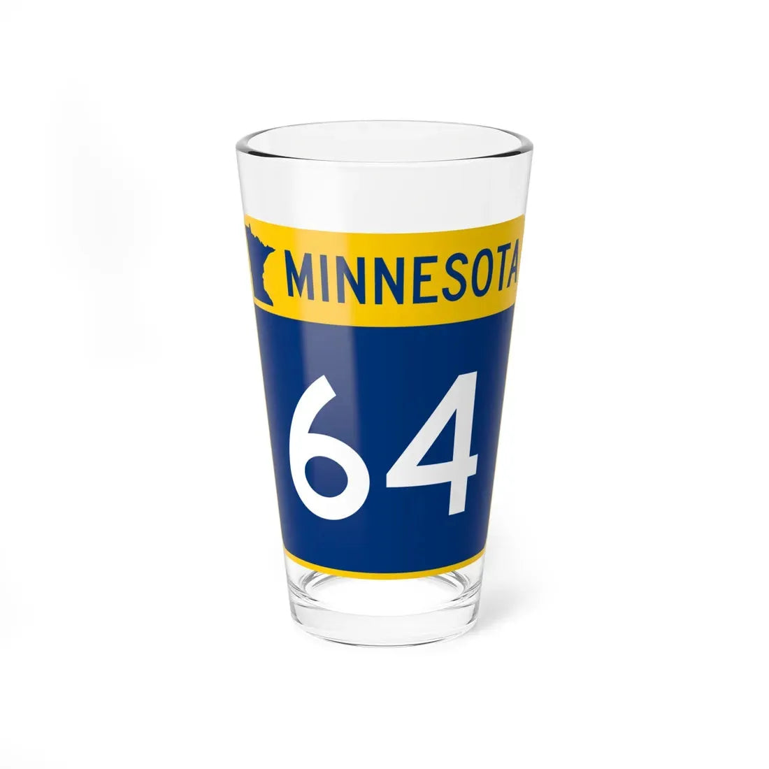 MN-64 (Minnesota) (Road Sign) Pint Glass 16oz 16oz - Go Mug Yourself