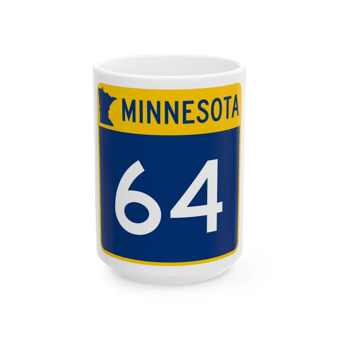 MN-64 (Minnesota) (Road Sign) White Coffee Mug 15oz - Go Mug Yourself