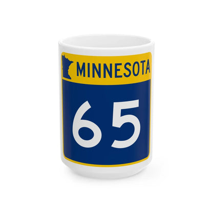 MN-65 (Minnesota) (Road Sign) White Coffee Mug 15oz - Go Mug Yourself