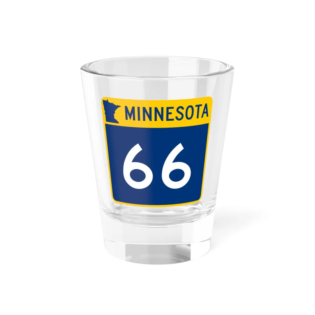MN-66 (Minnesota) (Road Sign) Shot Glass 1.5oz 1.5oz - Go Mug Yourself