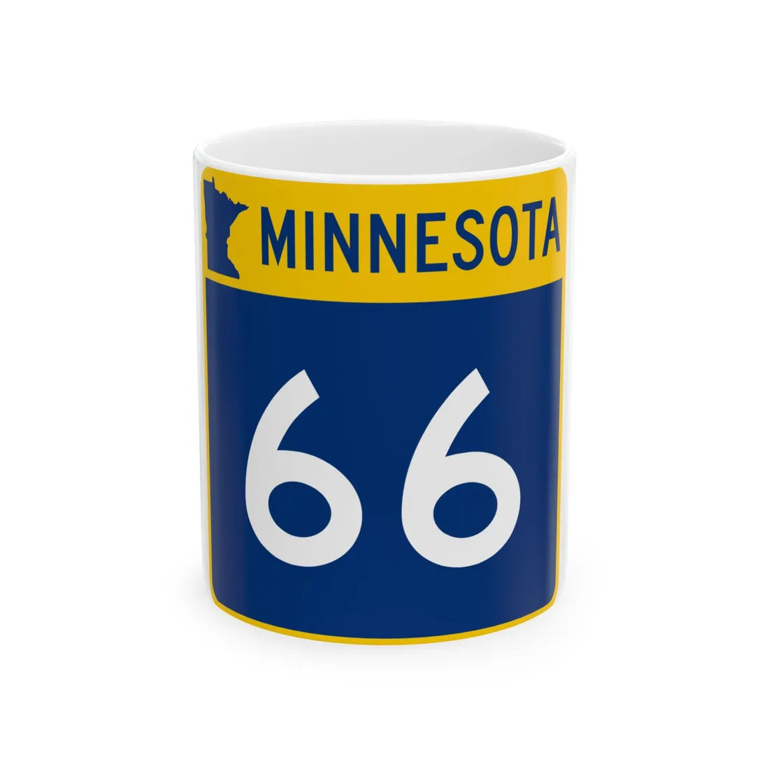 MN-66 (Minnesota) (Road Sign) White Coffee Mug 11oz - Go Mug Yourself