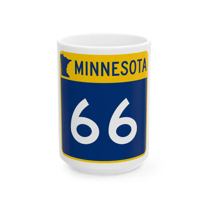 MN-66 (Minnesota) (Road Sign) White Coffee Mug 15oz - Go Mug Yourself