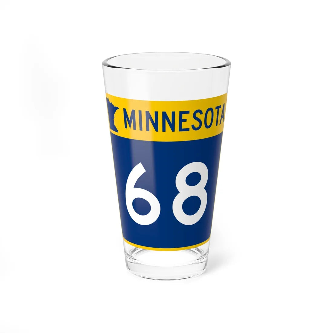 MN-68 (Minnesota) (Road Sign) Pint Glss 16oz 16oz - Go Mug Yourself